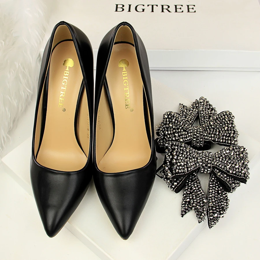 Spring High Heels Shoes women Sweet Crystal Shoes High Heeled Pointed