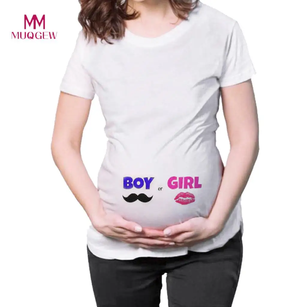 

MUQGEW Clothes Pregnancy Women Maternity Short Sleeve Cotton Cartoon Letter Print Tops T-shirt Pregnancy Clothes Womens Clothes