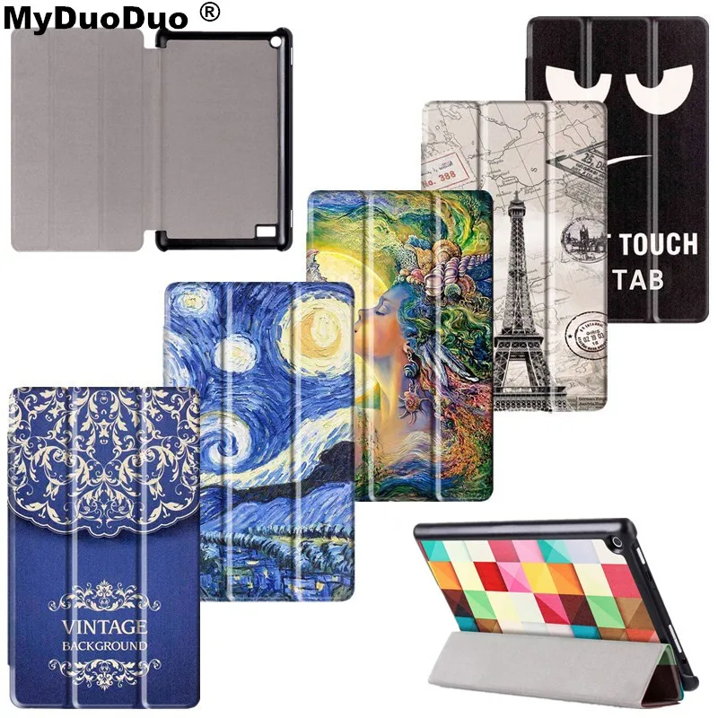 

For Amazon Kindle Fire HD 8 2016 release Colorful Print PU Leather Flip Smart Stand Cover Case For All New kindle fire hd8 6th