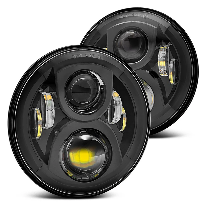 Free Shipping 7 Inch 60W LED Headlight Head light lamps H4 - H13 White Headlight FOR Jeep Wrangler JK TJ (2)
