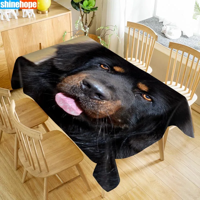 

Animal Pattern Tablecloth Tibetan Mastiff Table Cloth Dustproof Washable Cloth Rectangular Table Cover for Home table Decor