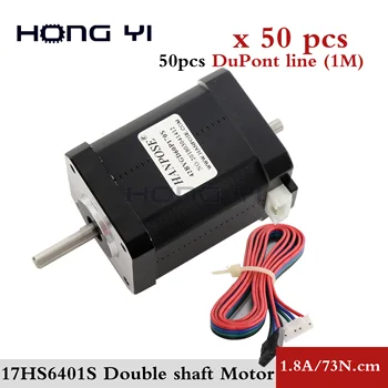 

50pcs Double Shaft Stepper Motors NEMA 17 60mm (1.7A, 0.73NM, 60mm, 4-wire) nema 17 17HS6401S for 3D printer cnc