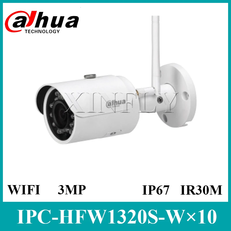 10Pcs/Lot Dahua IPC-HFW1320S-W 3MP IR Mini-Bullet Wi-Fi Network Camera Replace IPC-HFW1320S DHL EXPRESS SHIPPING | Безопасность и