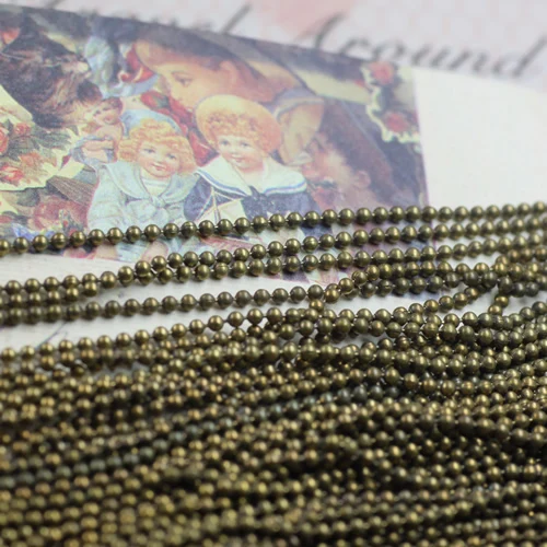 

Free Nickel Antique Bronze Tone Copper Metal 1.2/1.5/2/2.4/3.2/4.2mm Ball Beads Jewelry Links 100 Meters Fashion Necklace Chains