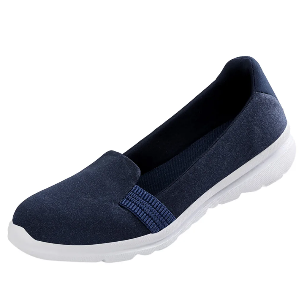 Summer women shoes women Breathable Mesh sneakers shoes ballet flats ladies slip on flats loafers shoes Plus size#N3 - Цвет: Синий