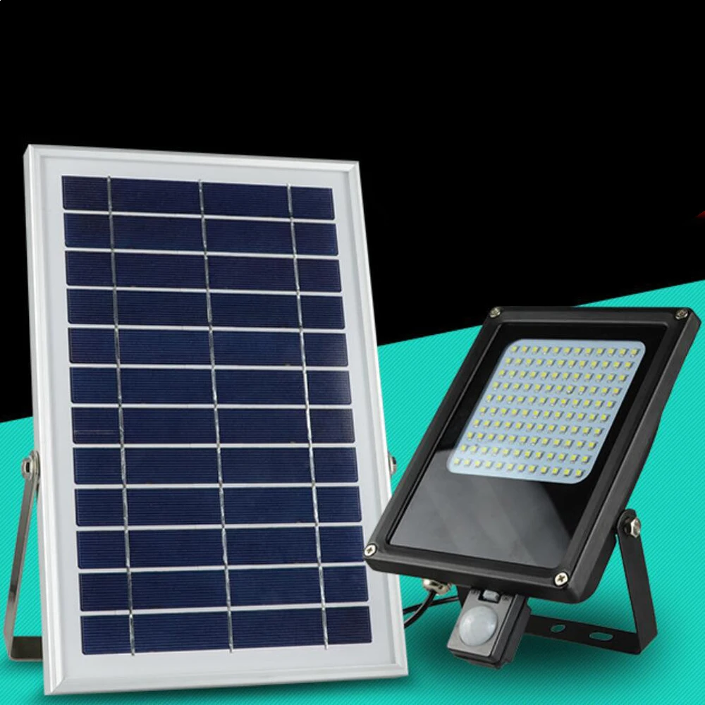 Panel Solar con Sensor de movimiento para exteriores, reflector LED de