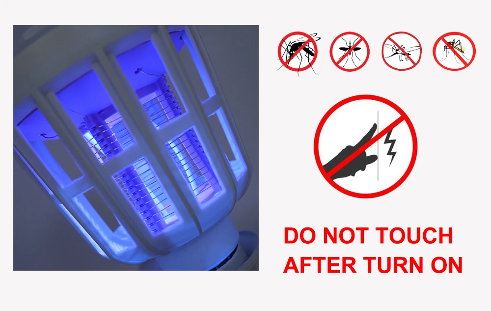 AC175~ 220V светодиодный инсектицидная лампа E27 светодиодный Лампа 15 Вт 2 режима для домашнего освещения насекомых анти москитный Отпугиватель москитов средство мухобойка