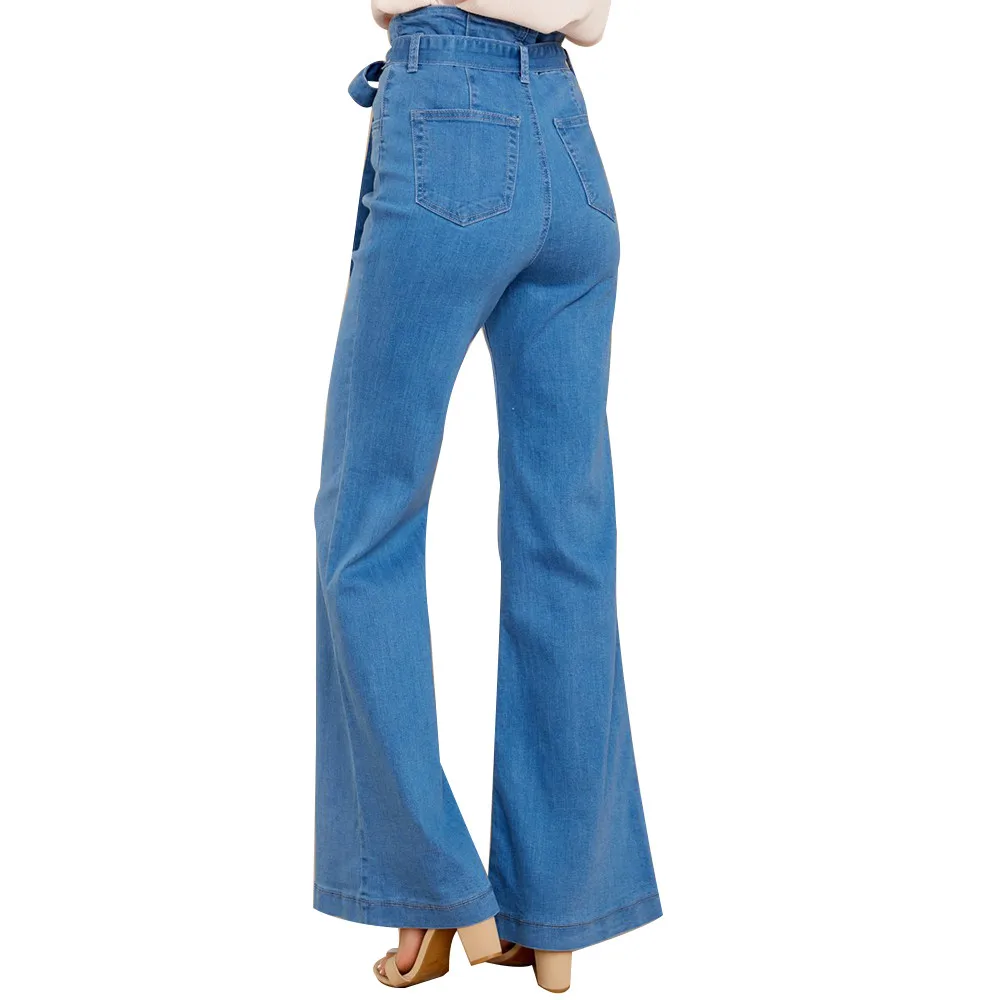 CYSINCOS Джинсы бойфренда для женщин Высокая талия бандаж отверстие джинсы стрейч брюки повседневные женские расклешенные джинсы Mujer vaqueeros