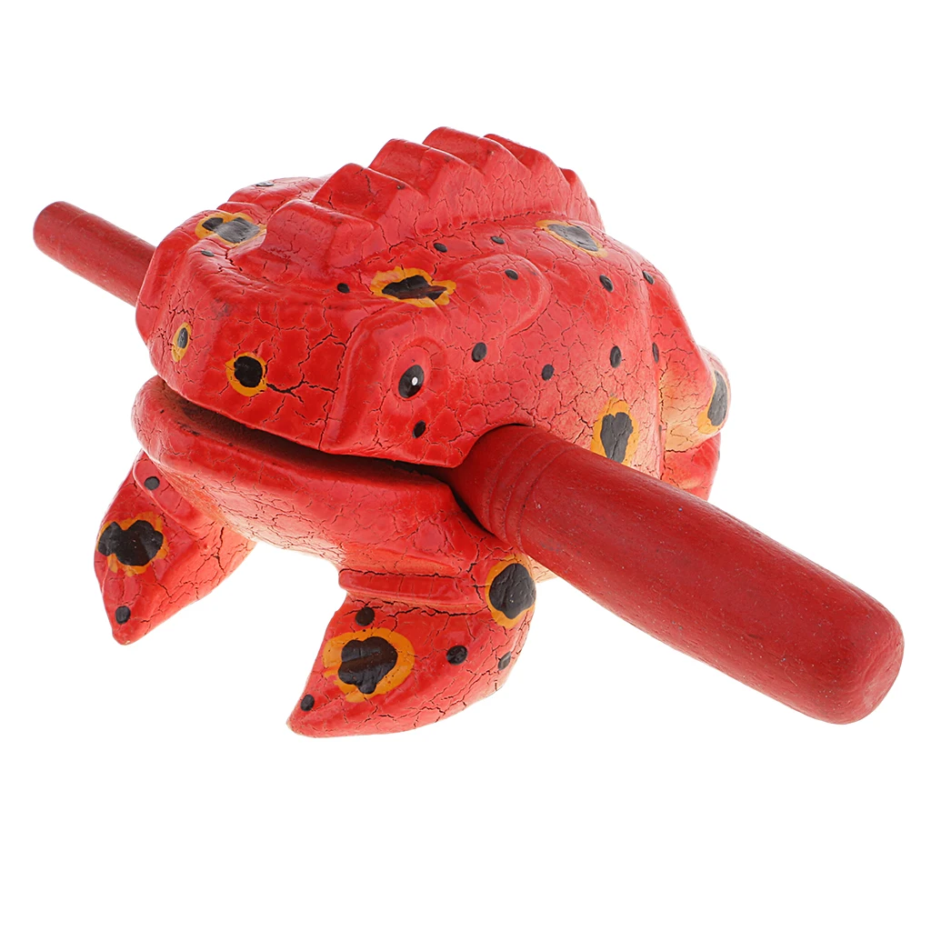 Fun Kids Wooden Frog Instrument Guiro Sound Effect Percussion