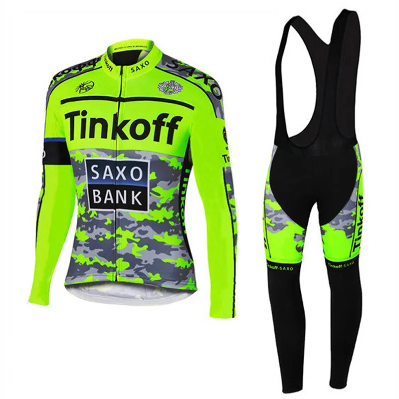 Tinkoffing Pro Велоспорт Джерси комплект с длинным рукавом дышащий MTB велосипед одежда Одежда для велоспорта Ropa Maillot Ciclismo - Цвет: Jersey And Bib Pants