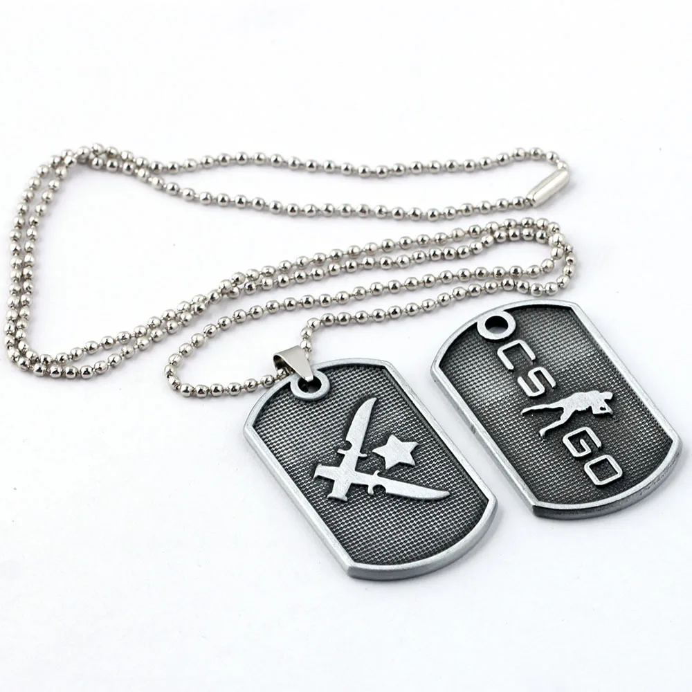 Игра CS GO стальное ожерелье для мужчин CSGO пистолет титановый нож крыло аниме Neckless