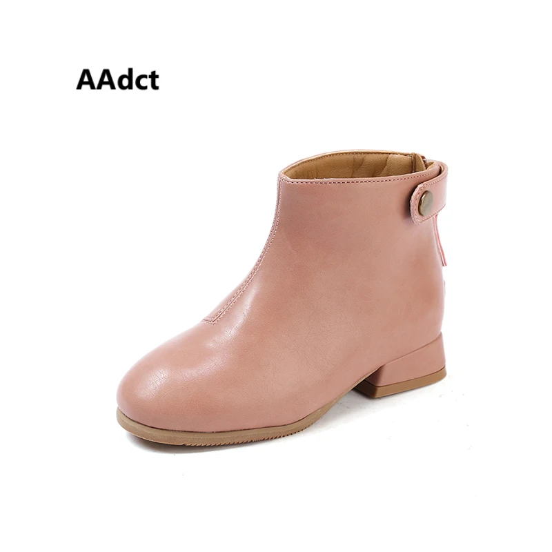 

AAdct Martin children's warm boots for girls New plus velvet fashion kids boots 2018 autumn and winter princess cotton short