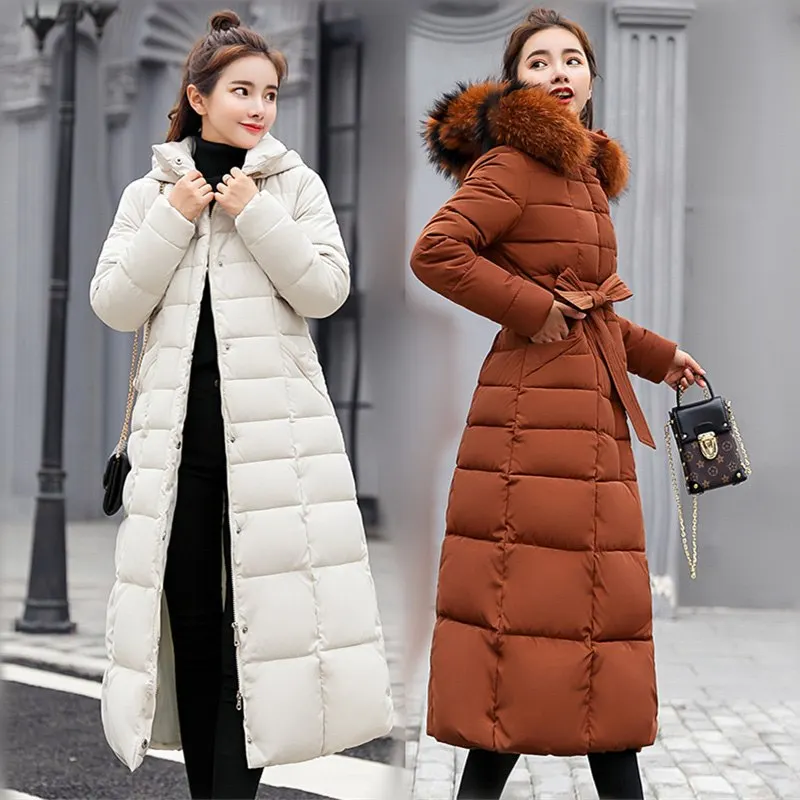 Col Femelle gris rouge Survêtement Bas Noir Rouge Grand Vers Slim Hiver Mode army X Fourrure Le Vestes Épaissir Femmes Chaud blanc Parkas De Coton long corail Green Yp1216 Manteaux Nouveaux gxFUw0Hg