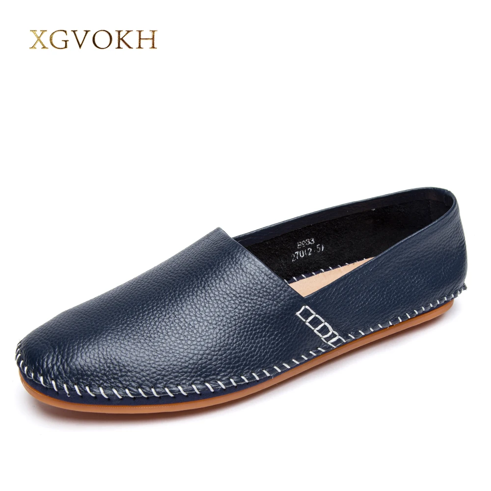 

XGVOKH Brand Causal Shoes Men Loafers Genuine Leather Moccasins Men Driving Shoes High Quality Flats for Man