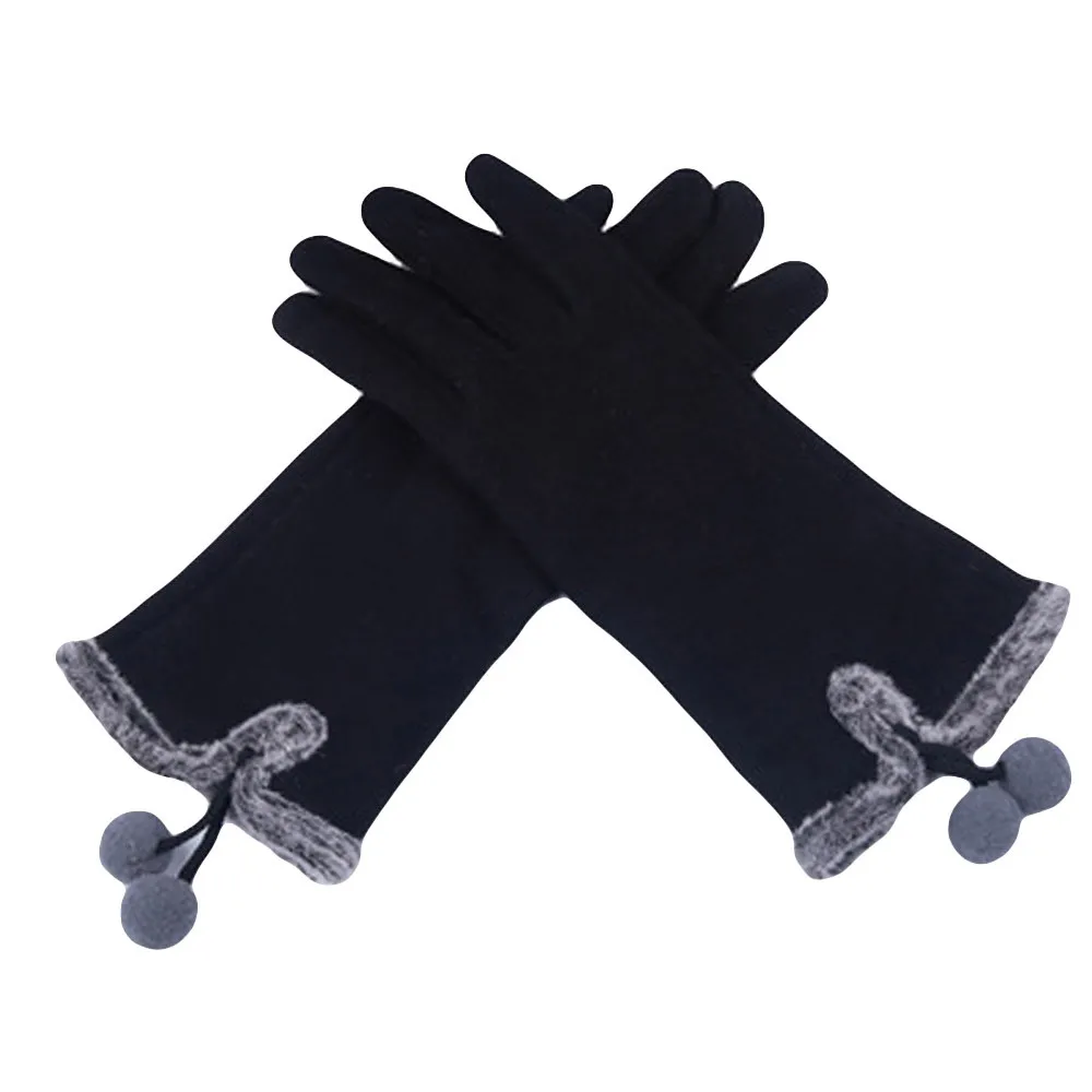A Женские модные перчатки guantes mujer, теплые, ручная работа, пушистые, полный палец, перчатки для рук, защита от ветра, теплые зимние перчатки L50 - Цвет: A
