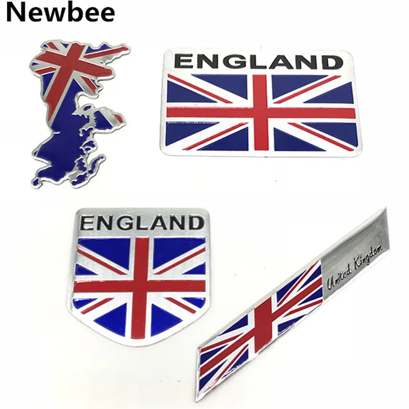 UK England English Flag Colors Car Metal Aluminum 3D Chrome Emblem Decal Sticker