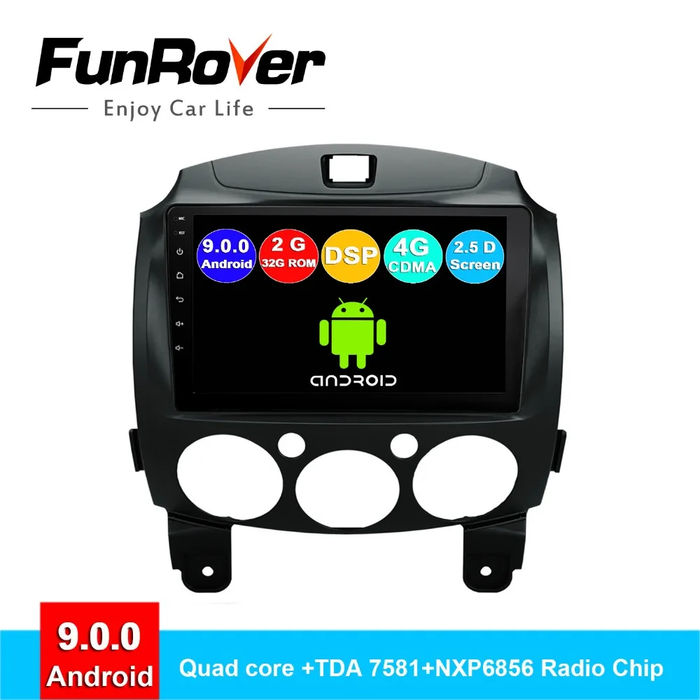 

FUNROVER 2.5D+IPS Android 9.0 Car radio Player dvd for mazda 2 2007 2008 2009 2010 2011 2012 2013 2014 car Multimedia gps stereo