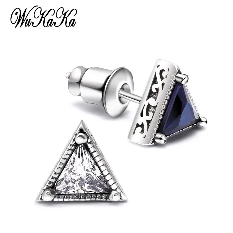 

Wukaka Fashion Crystal Triangular Men Earring For Men Boy 2019 Men Jewelry Drop Shipping
