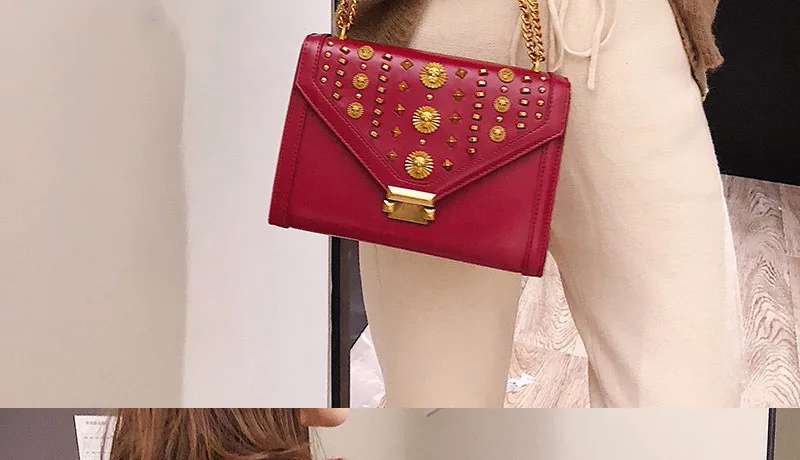 luxury women bag female shoulder bag Ladies messenger bags with rivet_14