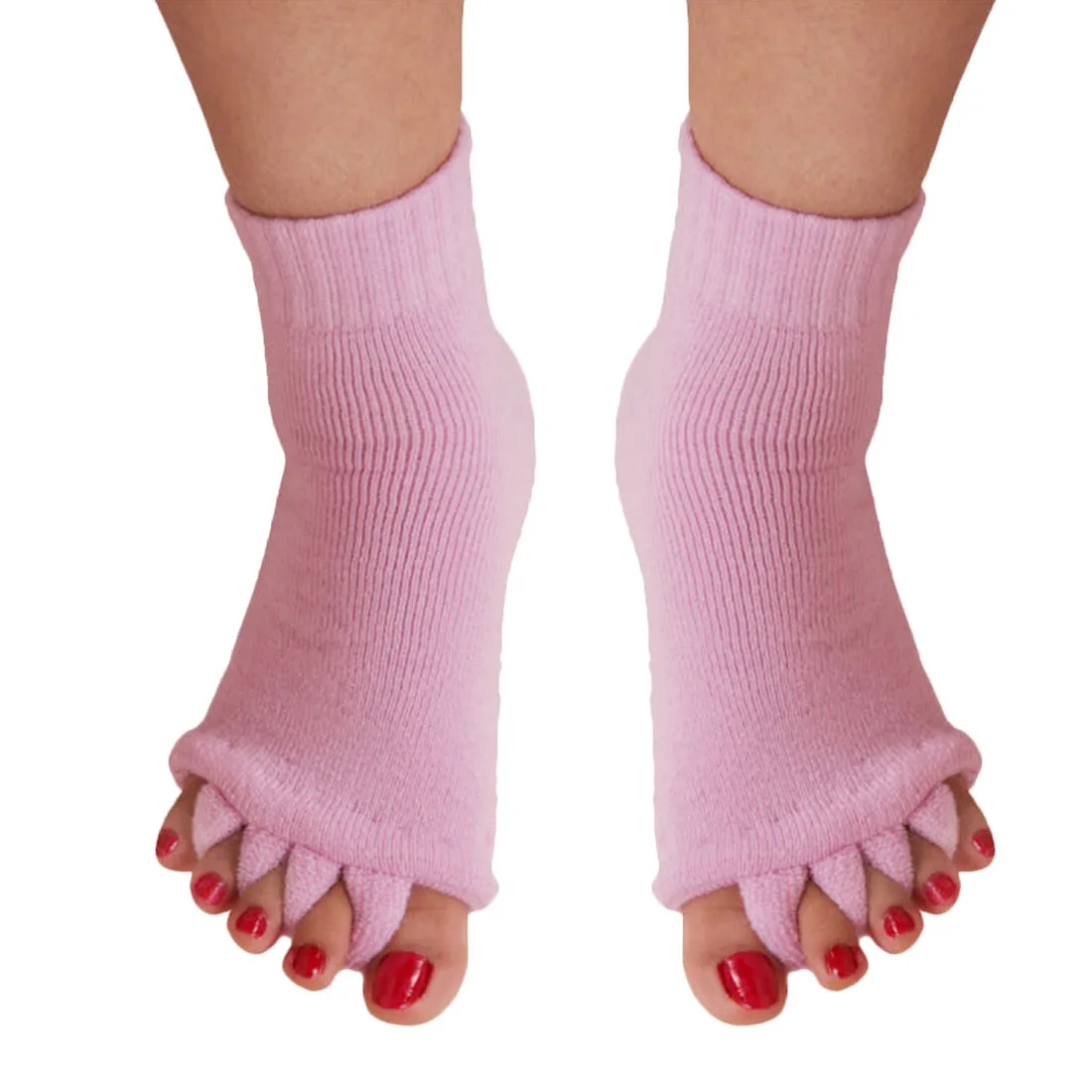 2 шт., Eastic, выравнивание ног, облегчение боли, носки для педикюра, устройство для коррекции вальгусной деформации, пять носков для пальцев, разделители пальцев