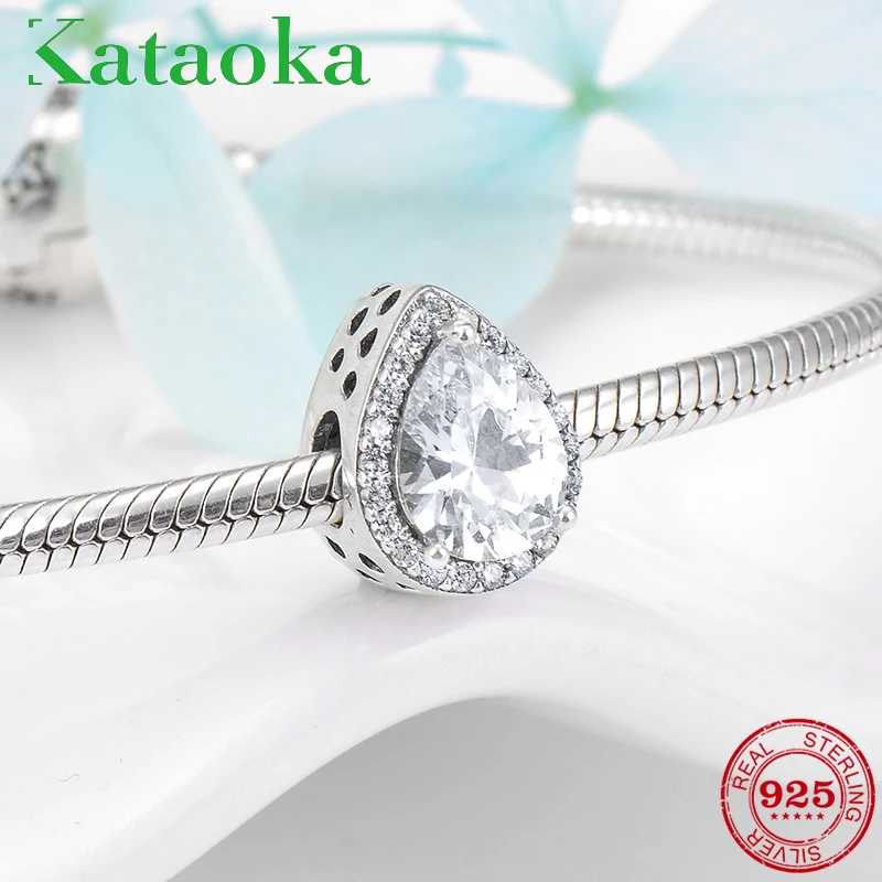 

2018 Fashion 925 Sterling Silver shape Sparking Clear CZ Charms beads Fit Original Pandora Charm Bracelet Jewelry