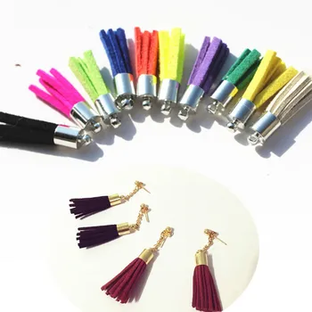 

5pcs 25mm Korea smail Rhodium cap velvet tassel DIY Jewelry Making Findings Clothes accessory wholesale