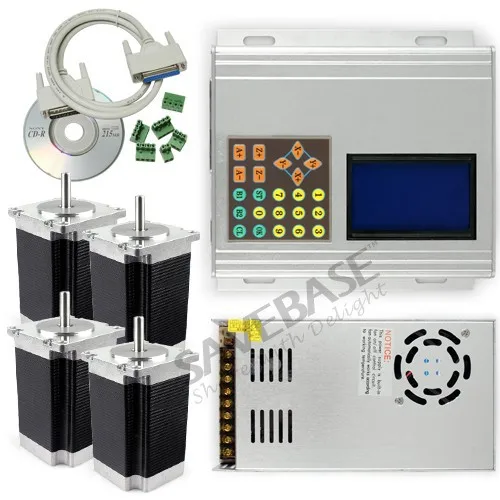 

SAVEBASE CNC Kit 4 Axis TB6560AHQ Driver +Box,handle,Display,2.1Nm Nema23 Stepping Motor