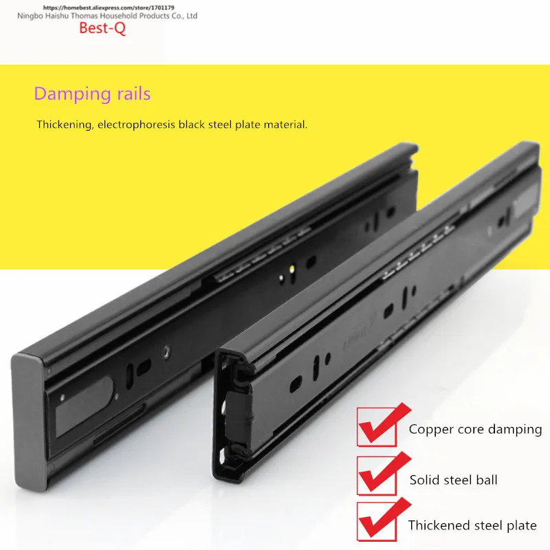 Free shipping track, damping three rail track, furniture slideway