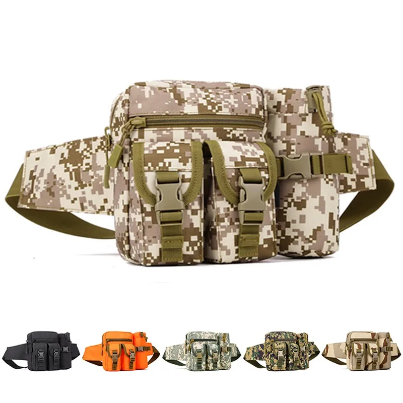 Защитная Спортивная Военная поясная сумка для бутылки воды с карманом, тактическая сумка для отдыха, камуфляжная поясная Сумка для кемпинга, пешего туризма, на открытом воздухе