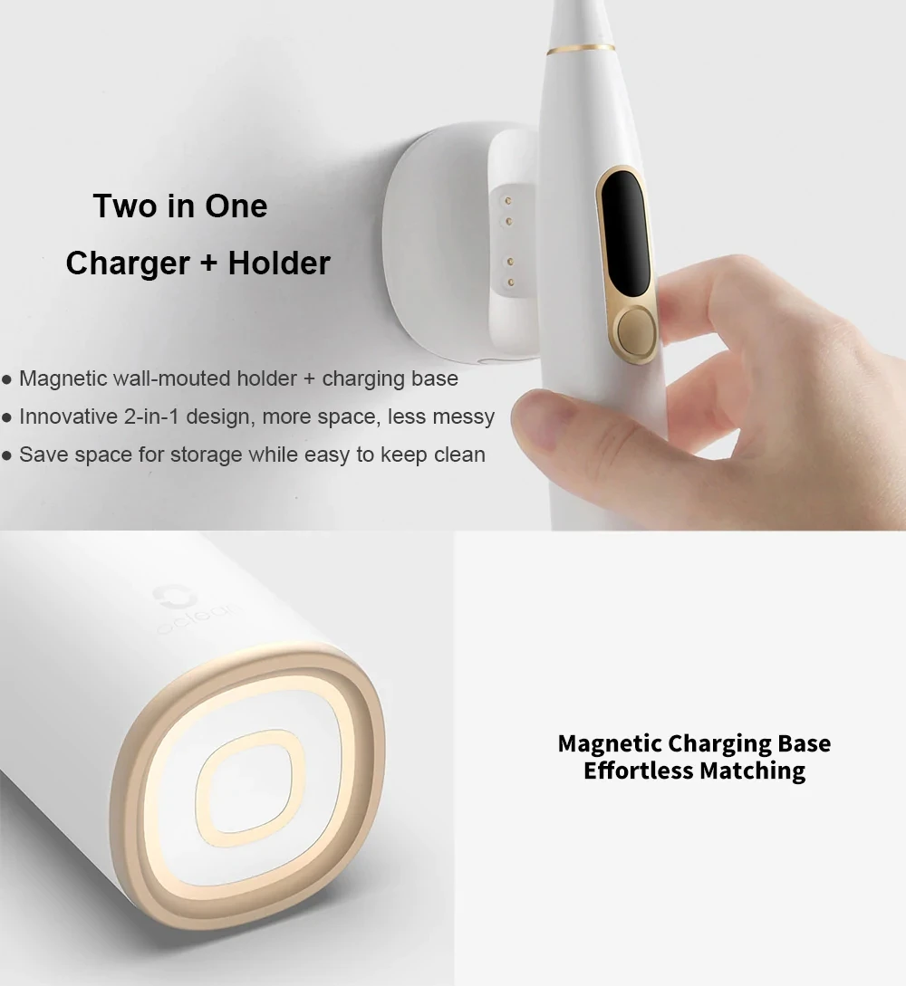 Xiaomi Mijia Oclean X Smart Sonic Electric Toothbrush Color Touch Screen / Whitening / Gum Care Two brush heads for free