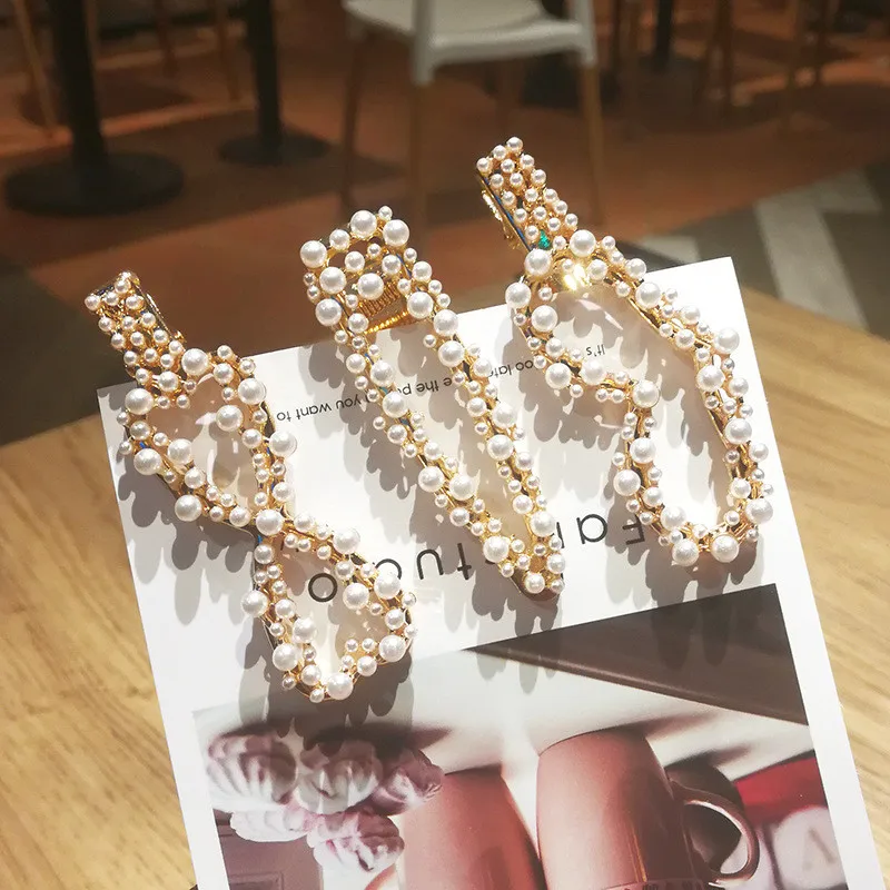 

NEW Fashion Women Hair Accessories Metal Pearl Hairpins Lady Simple Hair Clip Barrette Headwear Hair