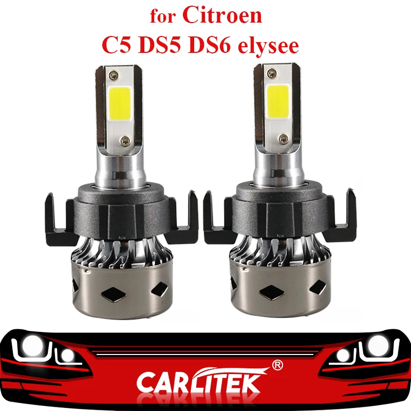 

CARLitek for Citroen C5 DS5 DS6 Elysee Mini H7 Led Car Bulbs 6000K 12V Canbus with Special Socket 12000LM Auto Headlights