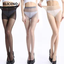 ALICENO тонкие женские 5 Deniers Дамское белье колготки с высокой талией блестящие колготки женские прозрачные закрытые лапки Collants Femme