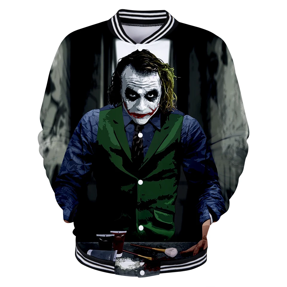 

2018 3D Print Clown New Baseball Jacket Heroic Anime popular Male/Female Plain Spring Baseball Jacket Fashion Apparel