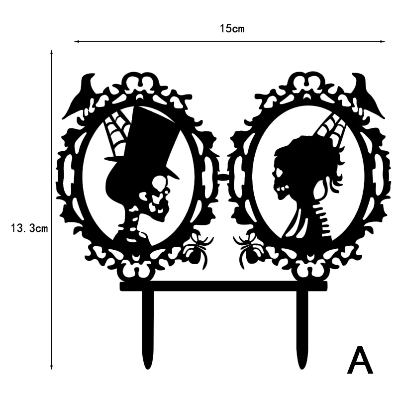 1 шт. акриловые топперы на свадебный торт украшения события товары для украшения торта украшения для Хэллоуин-вечеринки Mariage торт топперы - Цвет: A