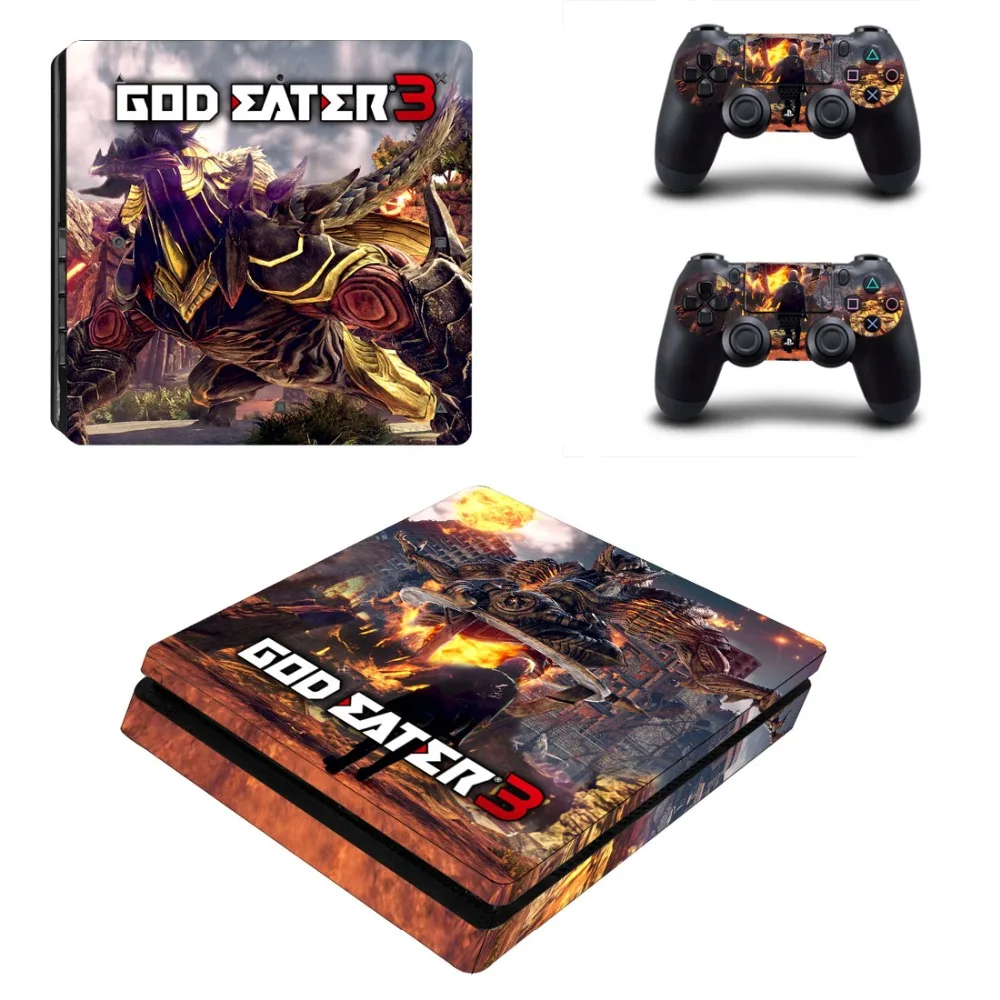 Игра God Eater 3 PS4 тонкий кожи виниловая наклейка, стикер для Playstation 4 консоли и 2 контроллеры PS4 тонкий кожи Стикеры