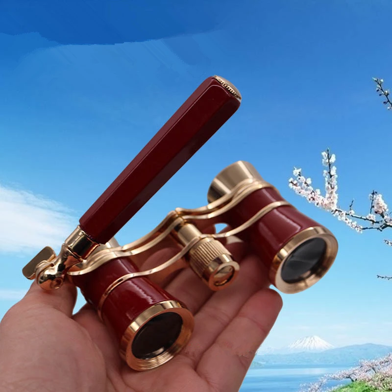 3X25 Binocular Classic Foldable Opera Glasses Binoculars Metal Body