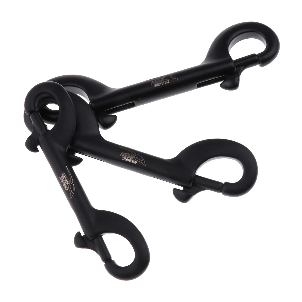 1 Pcs Heavy Duty Double End Bolt Snaps 316 Stainless Steel Hook for Scuba Diving Diver Black 90mm/100mm/115mm Fishing 