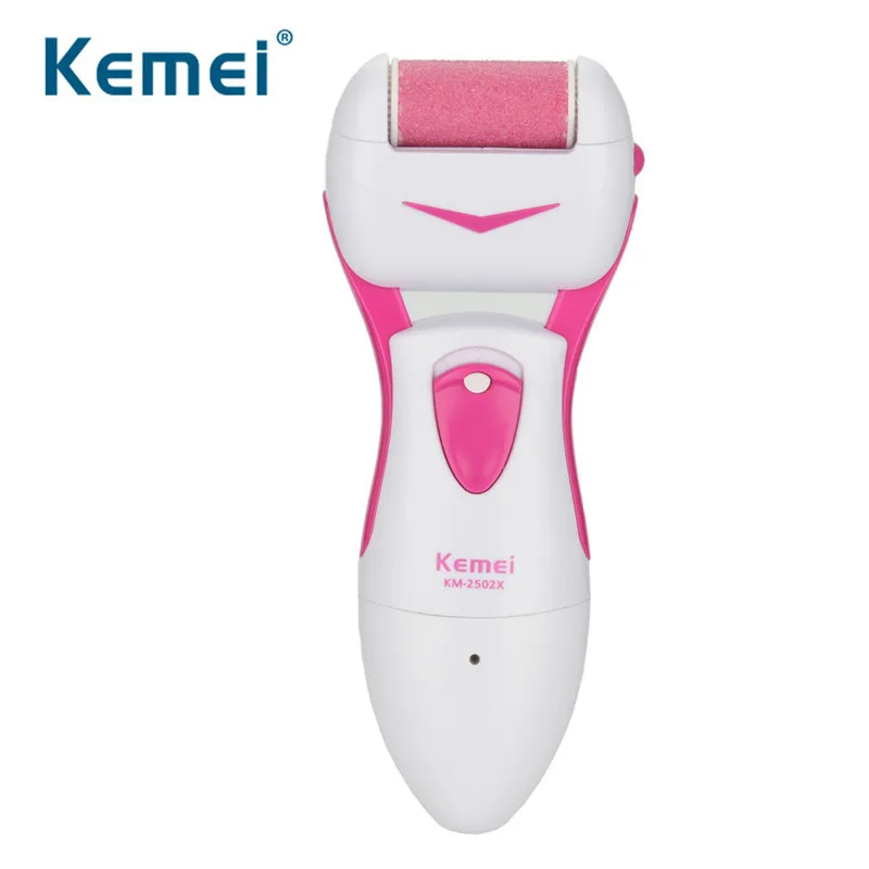 

Kemei Electric Foot Callus Remover with 2 Replaceable Heads Dead Skin Care Scholls File Feet Pedicure Care Tools 220-240v