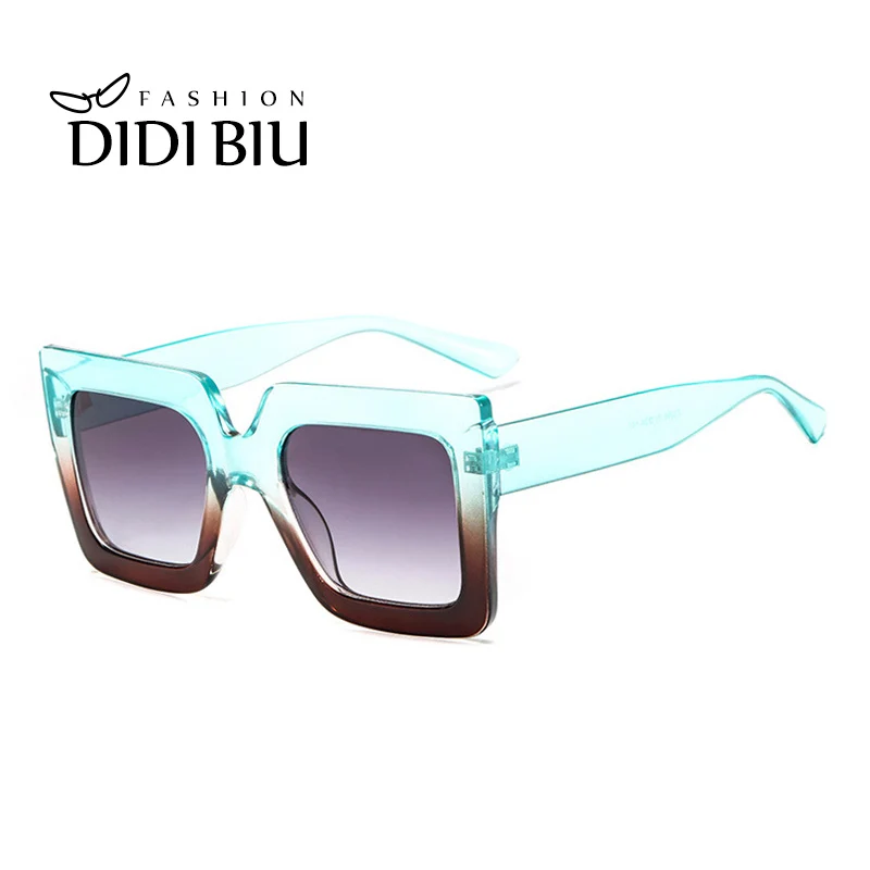 

Square Transparent Sunglasses Women Wide Frame White Sun Glasses Italy Brand Ladies Geometric Mirror Eyewear Double Color WL1082