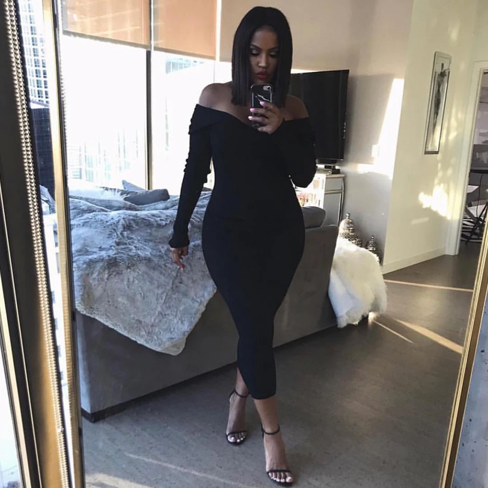 2019 Newest Summer Bandage Dress Women Celebrity long sleeve V-Neck Sexy Night Out Party Dress Women Vestidos