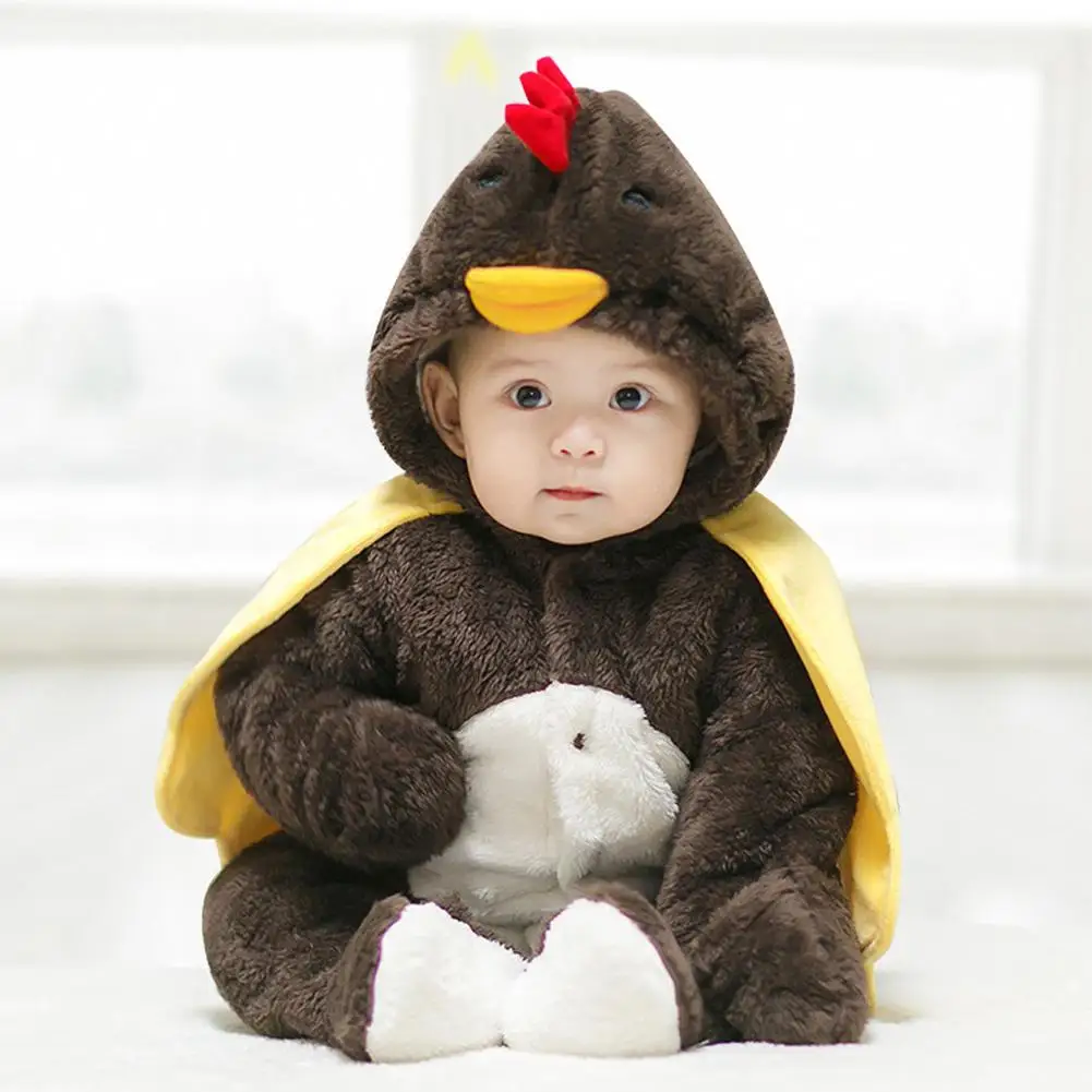 

Newborn Animal Shape Clothing Autumn And Winter Flannel Outfits Unisex Baby Romper Winter Thicken Cartoon Hoodie clothes