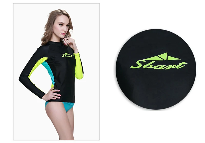 Sbart, летние женские топы для серфинга, для водных видов спорта, футболки с длинным рукавом, одежда для купания, для пляжа, дайвинга, Рашгард, защита от солнца, китесурф, костюм, mujer