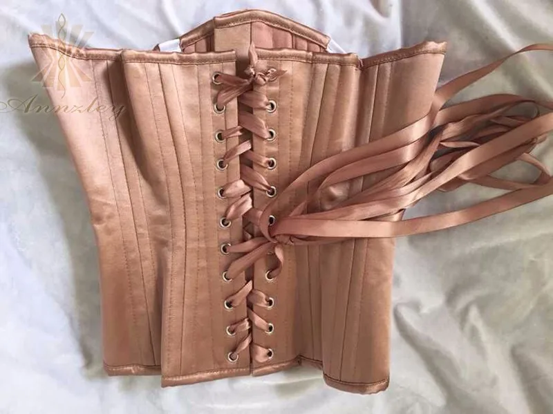 Annzley Quality Real Silk 20 Steel Spiral Bones Waist Training Corsets And Bustiers Underbust Korsett Corset Wholesale  (8)