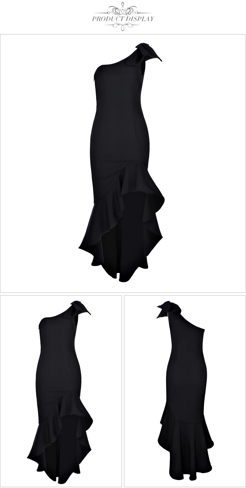 Летнее черное модное праздничное платье-повязка знаменитости женское элегантное на одно плечо сексуальные вечерние платья для ночного клуба фестиваль Русалка Vestidos