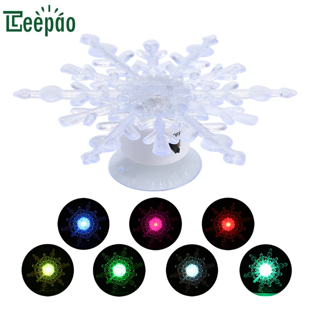 LED Snowflake Indoor Window Light with Suction Cup Color Changing for