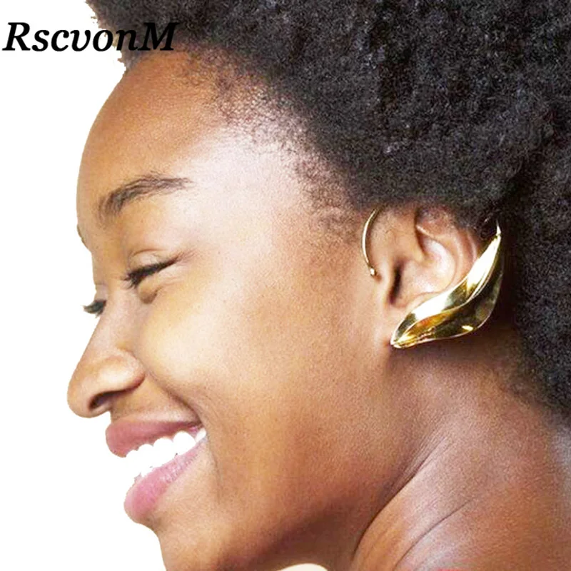 

RscvonM Leaf Ear cuff Clip on Earrings One Piece Exaggerated Earring Cuffs For Women and Men Statement Punk Gothic Jewelry