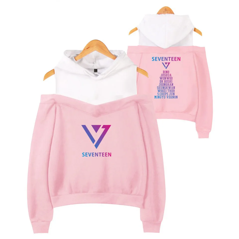 Kpop SEVENTEEN летняя Уличная Повседневная Сексуальная толстовка с капюшоном Женская