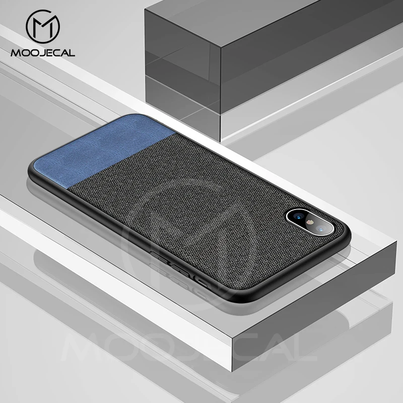

MOOJECAL Original Case for iPhone X Cases luxury Back Cover Fabric Silicone Edge Cover Shockproof Business for iPhone 10 X Case