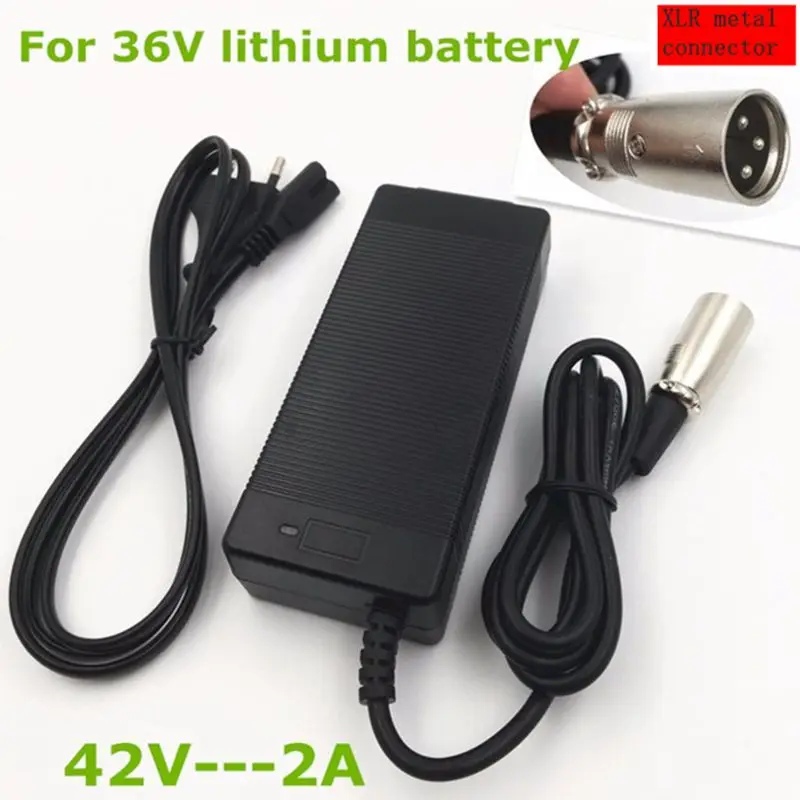 

1pc best price 36V charager 42V2A electric bicycle lithium battery charger 36V Lithium battery pack with female XLR / good quali